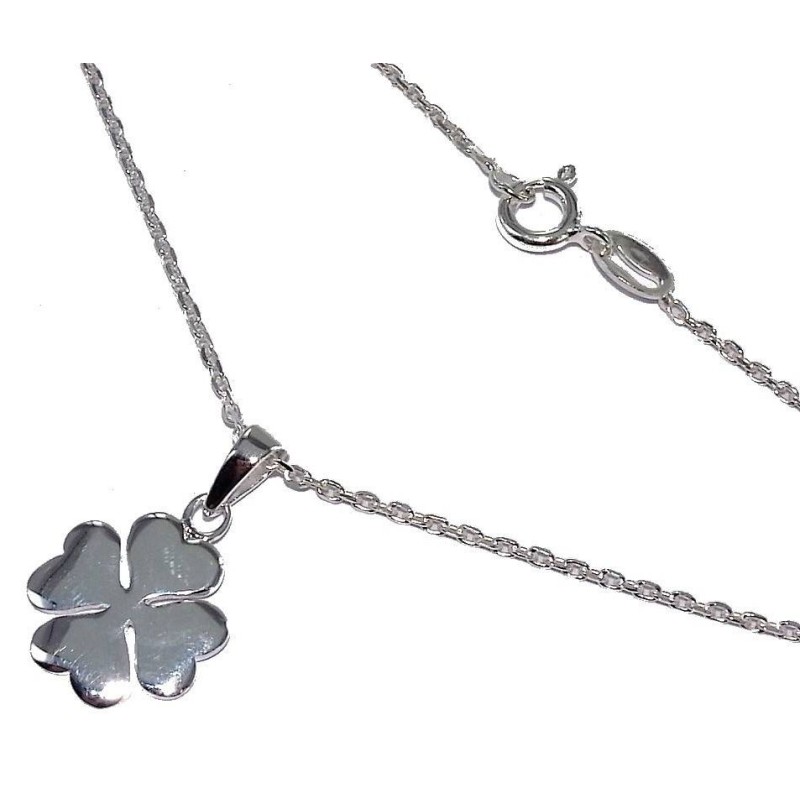 Collier trèfle en argent 925 millièmes, Verdana Collier trèfle en argent 925 millièmes, Verdana