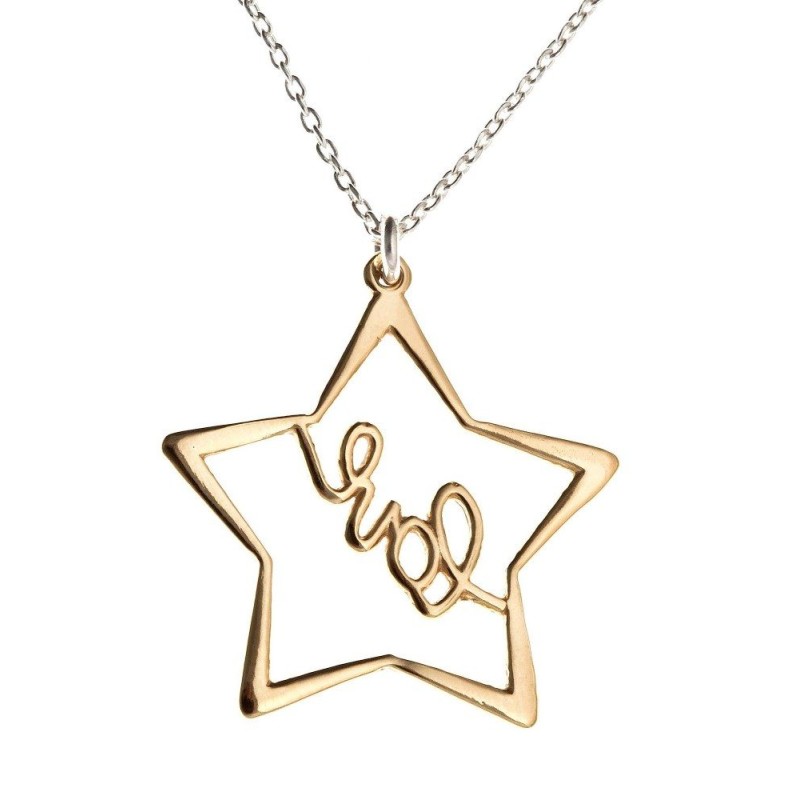 Collier en argent 925 millièmes deux tons pour femme, Love Collier en argent 925 millièmes deux tons pour femme, Love