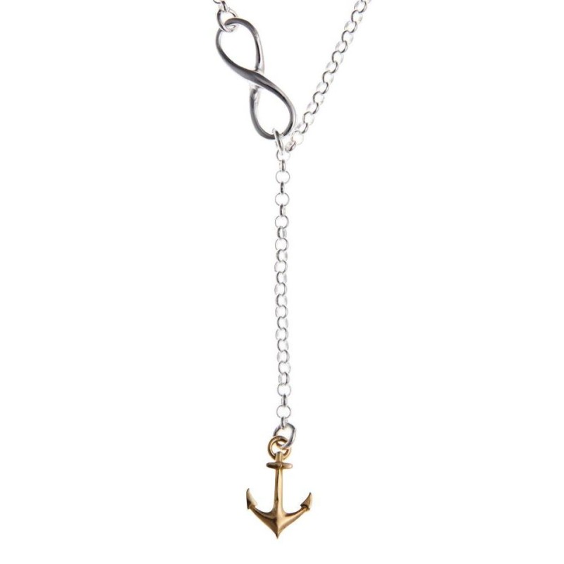 collier femme ancre marine