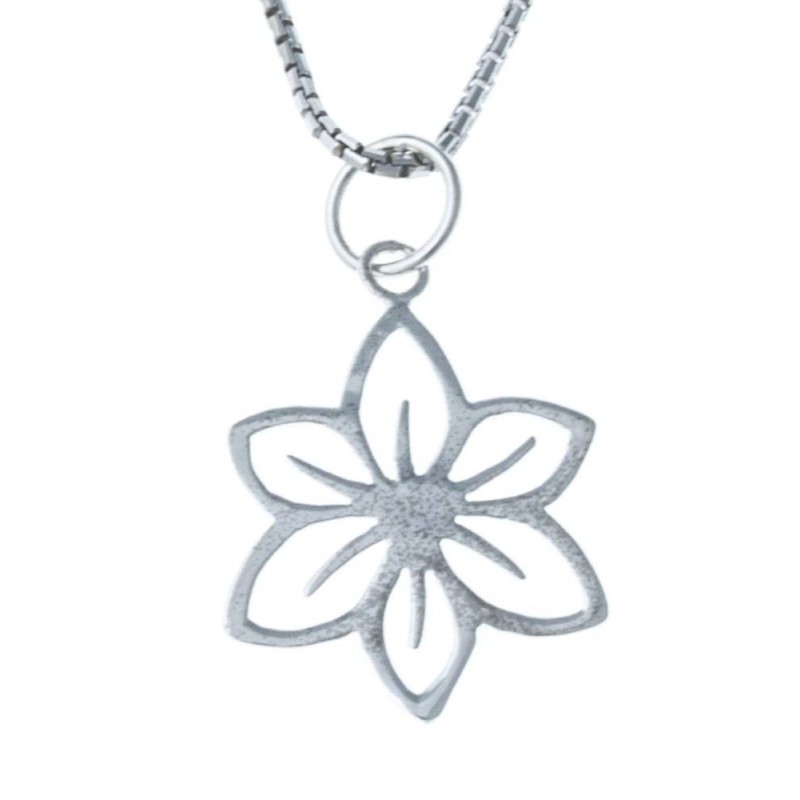 Collier fleur en argent 925 millièmes pour femme, Jolie Collier fleur en argent 925 millièmes pour femme, Jolie