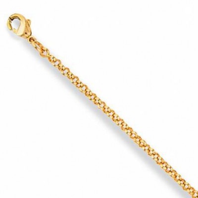 Chaîne femme en plaqué or, Maille Jaseron 2 mm - Lyn&Or Bijoux