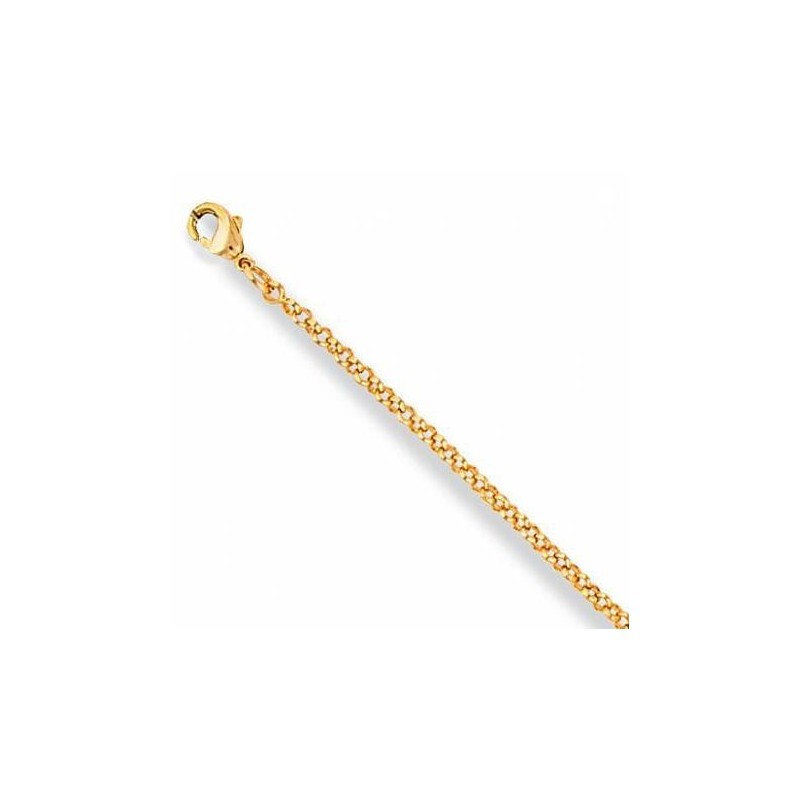 Chaîne femme en plaqué or, Maille Jaseron 2 mm - Lyn&Or Bijoux