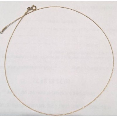 Collier ras - de - cou câble or jaune 18k pour femme, 0,8 mm - Lyn&Or Bijoux