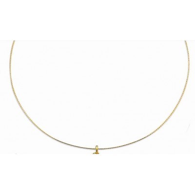 Collier câble ras-de-cou pour femme, Or jaune 18 carats - Oméga - Lyn&Or Bijoux
