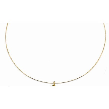 Collier câble ras-de-cou pour femme, Or jaune 18 carats - Oméga - Lyn&Or Bijoux