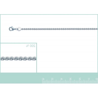 Chaîne pour collier Mailles corde en argent 925 millièmes 1,75 mm