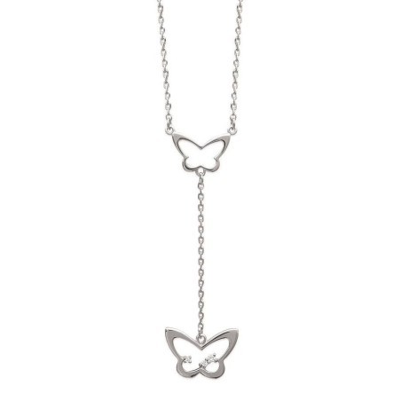 Collier pour femme en argent 925 - Papillon brillant - Lyn&Or Bijoux