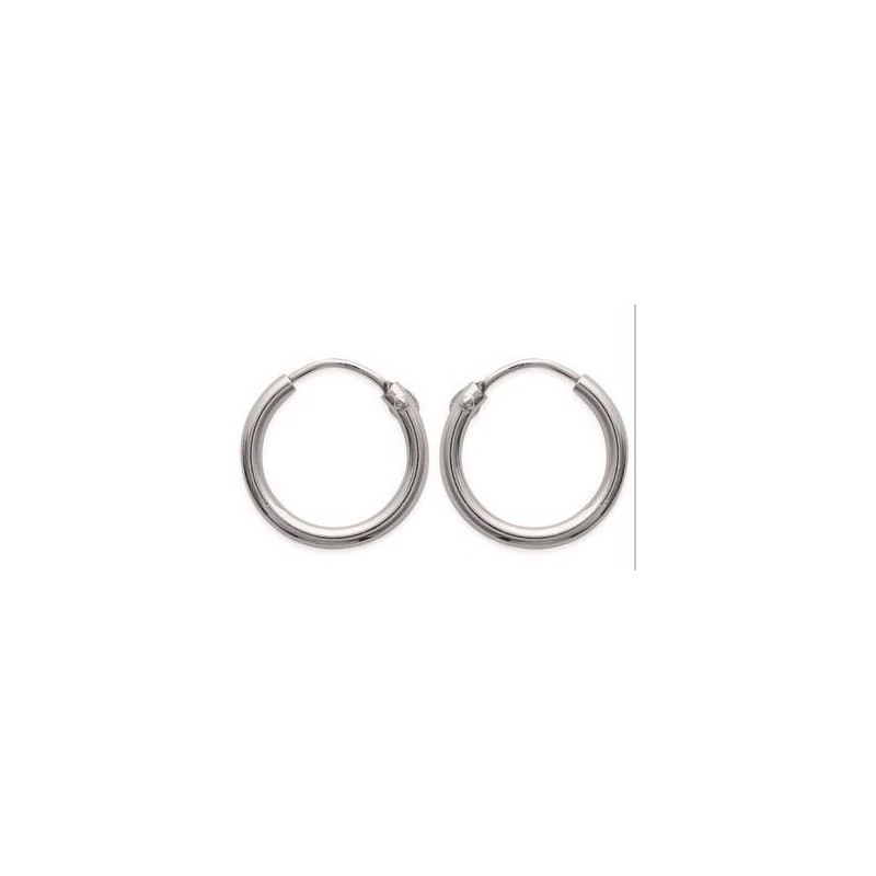 Boucles créoles pour femme 14 mm en argent 925, fil 1,5 mm, Twist Boucles créoles pour femme 14 mm en argent 925, fil 1,5 mm, Twist
