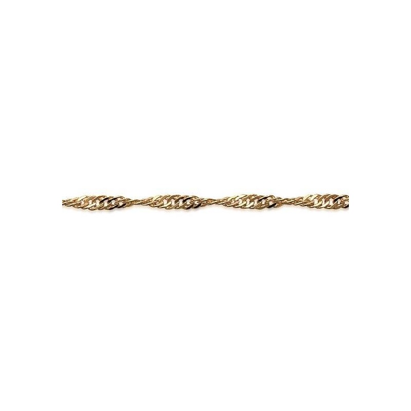 Chaîne torsadée en plaqué or 2,25 mm pour femme - Maille Singapour - Lyn&Or Bijoux