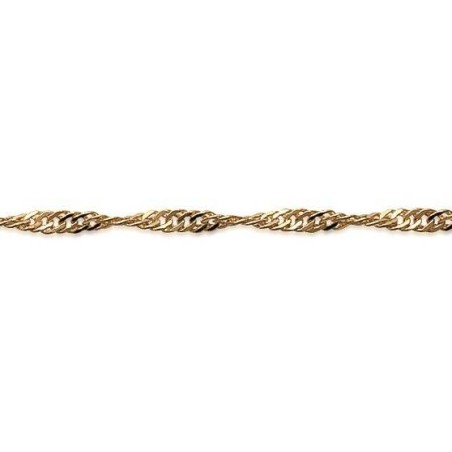 Chaîne torsadée en plaqué or 2,25 mm pour femme - Maille Singapour - Lyn&Or Bijoux