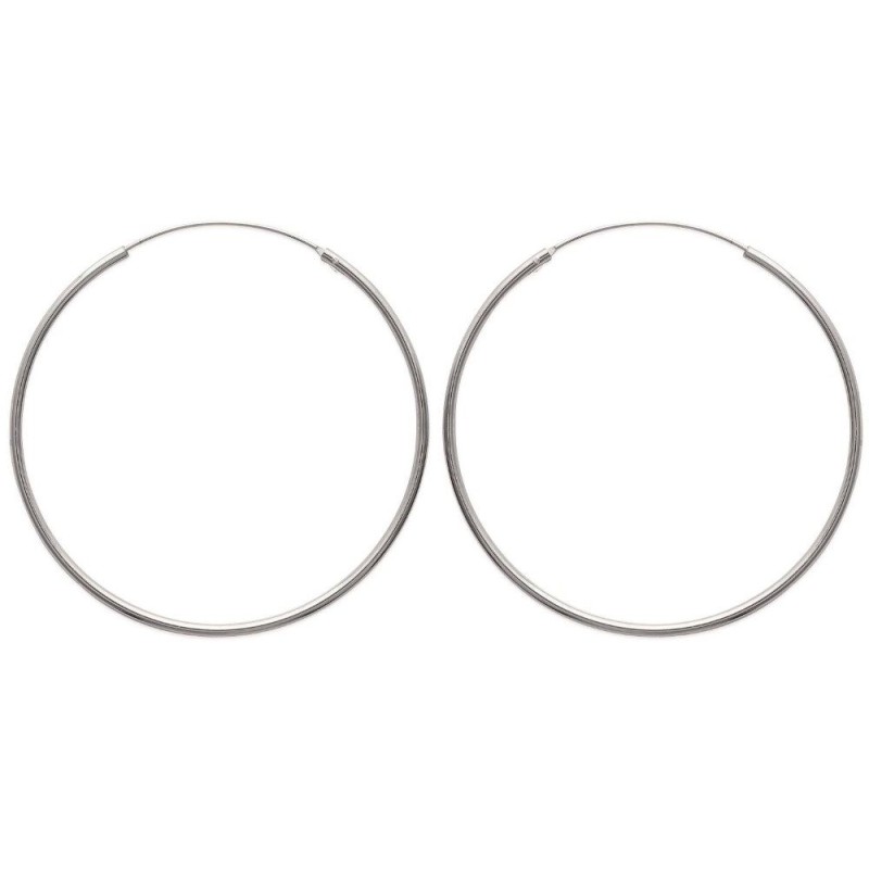 Anneaux créoles pour femme 60 mm en argent 925, fil 2 mm, Mambo Anneaux créoles pour femme 60 mm en argent 925, fil 2 mm, Mambo