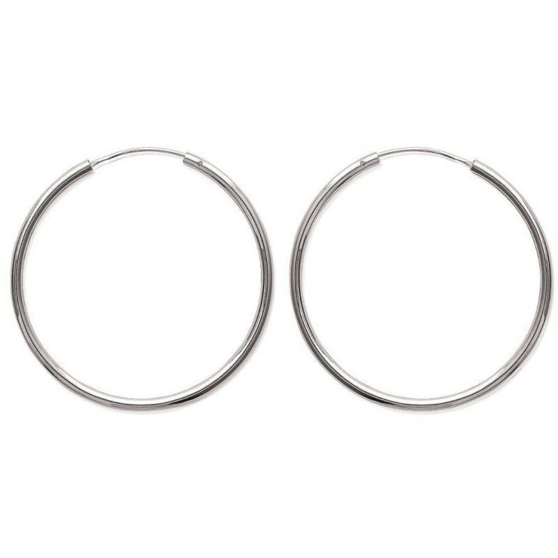 Anneaux créoles pour femme 40 mm en argent 925, fil 2 mm, Mambo Anneaux créoles pour femme 40 mm en argent 925, fil 2 mm, Mambo
