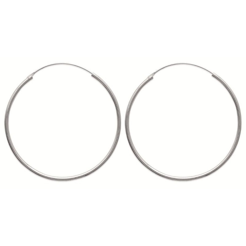 Créoles pour femme 50 mm en argent 925, fil 2 mm, Mambo Créoles pour femme 50 mm en argent 925, fil 2 mm, Mambo
