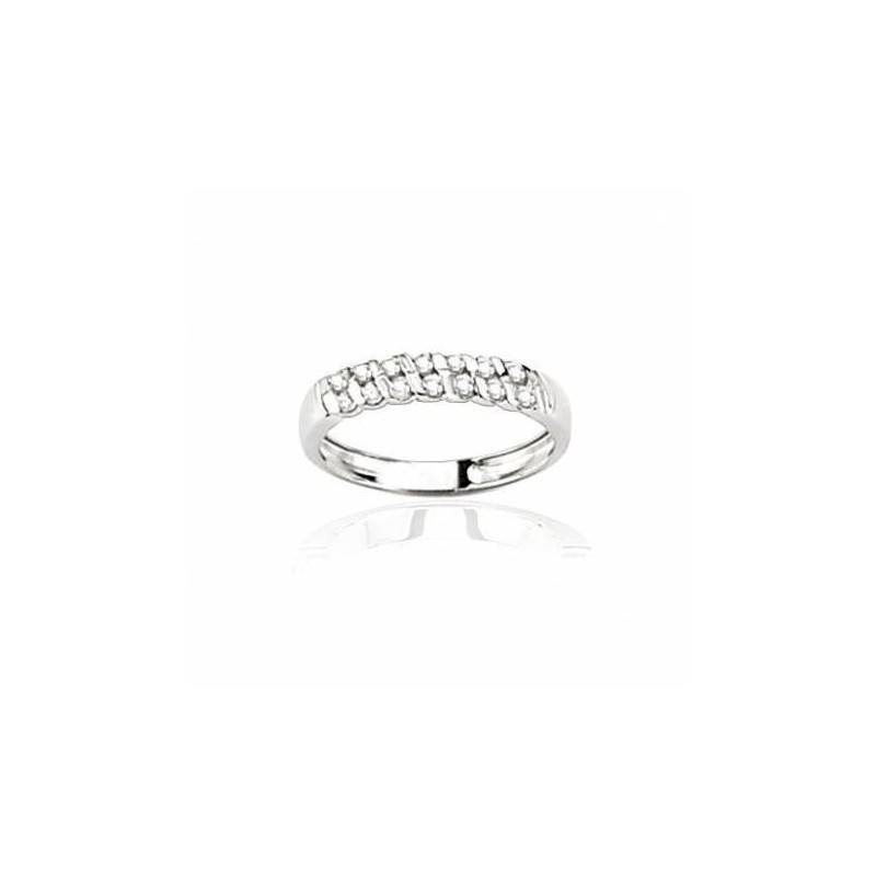 Alliance pour femme or blanc 18 carats et diamants-Diane Alliance pour femme or blanc 18 carats et diamants-Diane