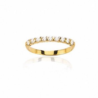 Alliance femme avec diamants en or jaune 18 carats - Casablanca - Lyn&Or Bijoux