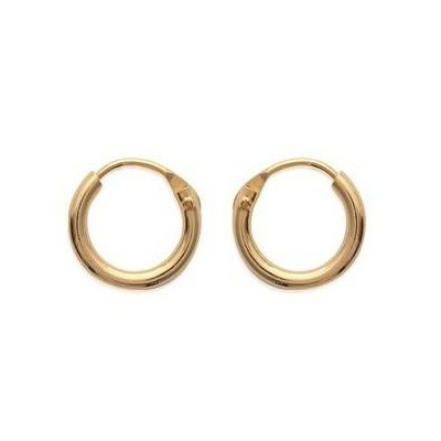 Créoles pour enfant en plaqué or 10 mm, fil 1,5 mm - Lido - Lyn&Or Bijoux