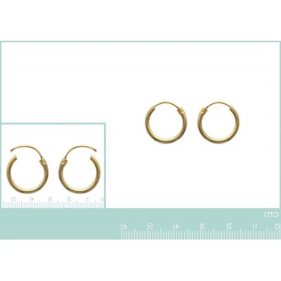 Anneau créoles 16 mm en plaqué or, fil 1,5 mm pour femme, Lido - Lyn&Or Bijoux