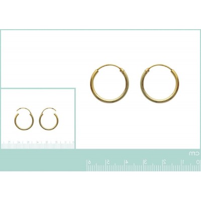 Boucles d'oreille créoles 20 mm en plaqué or, fil 1,5 mm, Lido - Lyn&Or Bijoux