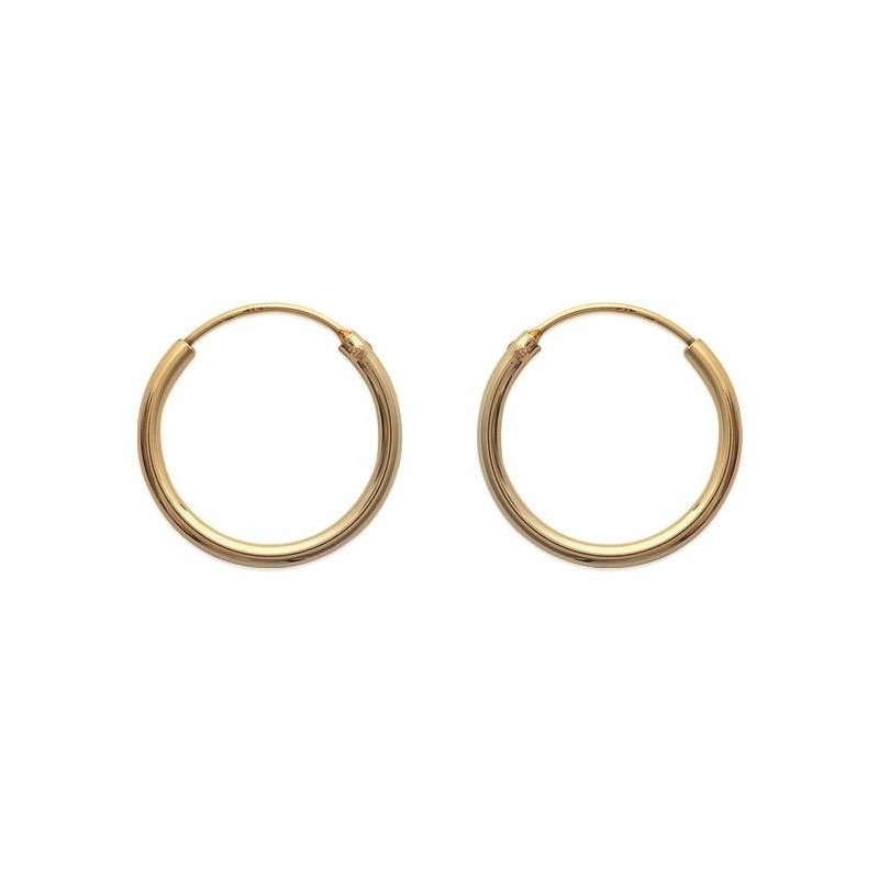 Boucles d'oreilles créoles 20 mm en plaqué or, fil 2 mm, Colibri Boucles d'oreilles créoles 20 mm en plaqué or, fil 2 mm, Colibri