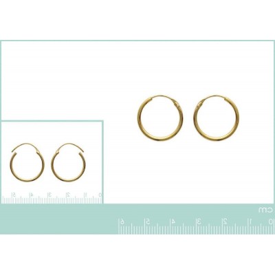 Boucles d'oreille créoles 18 mm en plaqué or, fil 1,5 mm, Lido - Lyn&Or Bijoux
