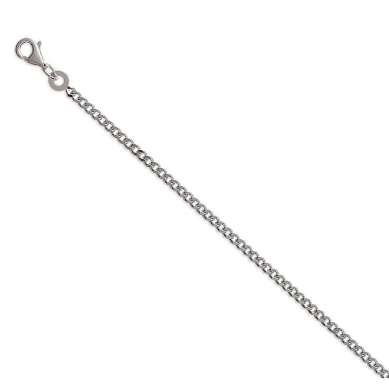 Chaîne collier en maille gourmette diamantée en argent 2,10 mm Chaîne collier en maille gourmette diamantée en argent 2,10 mm