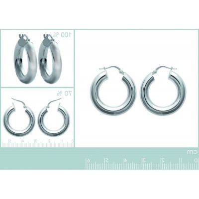 boucles d'oreilles créoles 25 mm en argent 925, fil 5 mm, Combo - Lyn&Or Bijoux