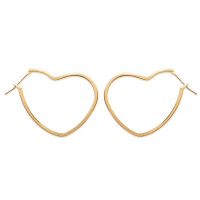 Créoles coeur plaqué or pour femme, diamètre 25 mm - Lova - Lyn&Or Bijoux