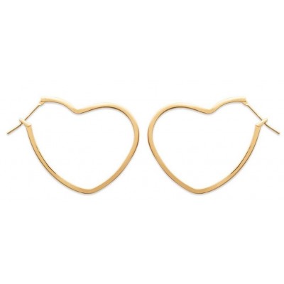 Créoles coeur plaqué or pour femme, diamètre 25 mm - Lova - Lyn&Or Bijoux
