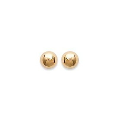 Boucles d'oreille plaqué or pour femme & fille, Perle dorée 5 mm - Lyn&Or Bijoux
