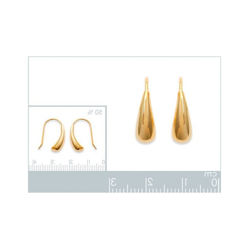 Boucles D'Oreilles Pendantes Bijouxia - Perles Plaqué Or 18 Carats 750/1000 - Femme - Neuf