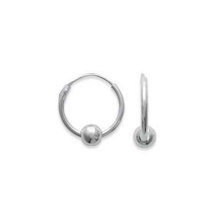 Créoles 12 mm en argent pour femme - Perle - Lyn&Or Bijoux