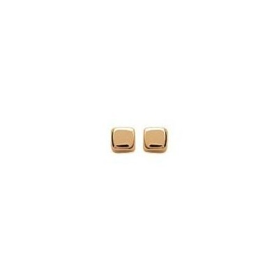 boucles d'oreilles enfant & femme en plaqué or - Cube 3 mm - Lyn&Or Bijoux