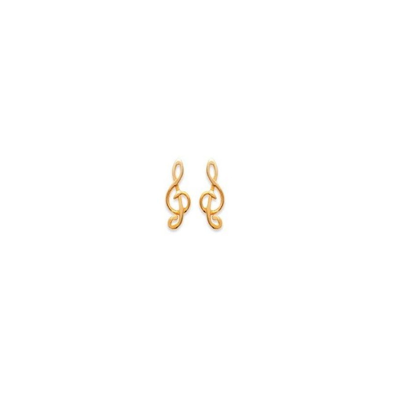 boucles d'oreilles enfant & femme en plaqué or - Clé - de - Sol - Lyn&Or Bijoux