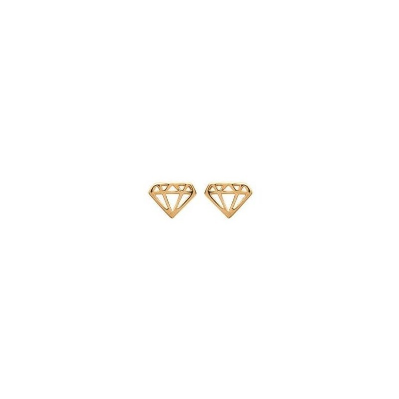 boucles d'oreilles femme & enfant en plaqué or - Diamant - Lyn&Or Bijoux