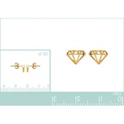 boucles d'oreilles en plaqué or pour femme, Diamant - Lyn&Or Bijoux