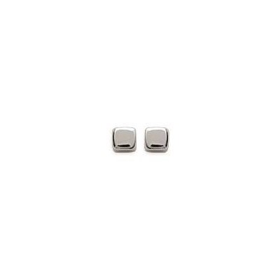 Boucles d'oreille en argent rhodié - Cube 3 mm - Lyn&Or Bijoux