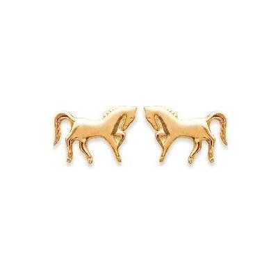 Boucles d'oreille enfant & femme en plaqué or - Cheval cabré - Lyn&Or Bijoux