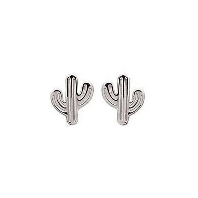 Boucles d'oreille Cactus en argent rhodié - Lyn&Or Bijoux