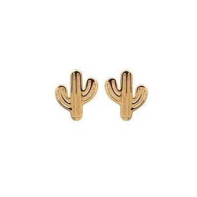 Boucles d'oreille Cactus en plaqué or pour femme et fille - Lyn&Or Bijoux