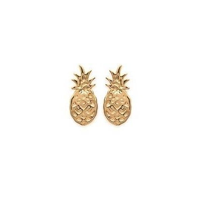 boucles d'oreilles Ananas en plaqué or pour femme & fille - Lyn&Or Bijoux