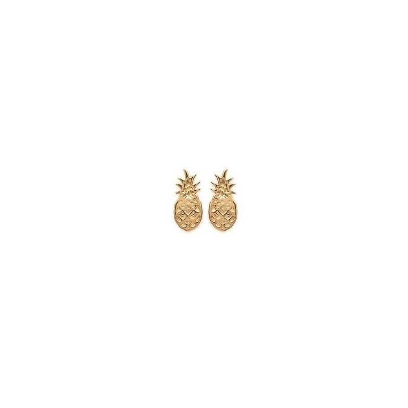 Boucles d'oreille Ananas en plaqué or pour femme & fille - Lyn&Or Bijoux