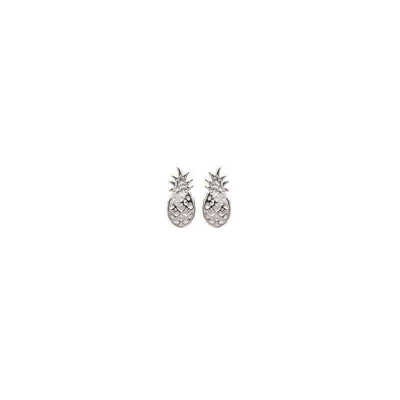 boucles d'oreilles en argent rhodié - Ananas - Lyn&Or Bijoux