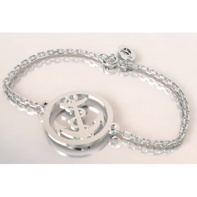 Bracelet de créateur en argent pour femme - Ancre marine - Lyn&Or Bijoux