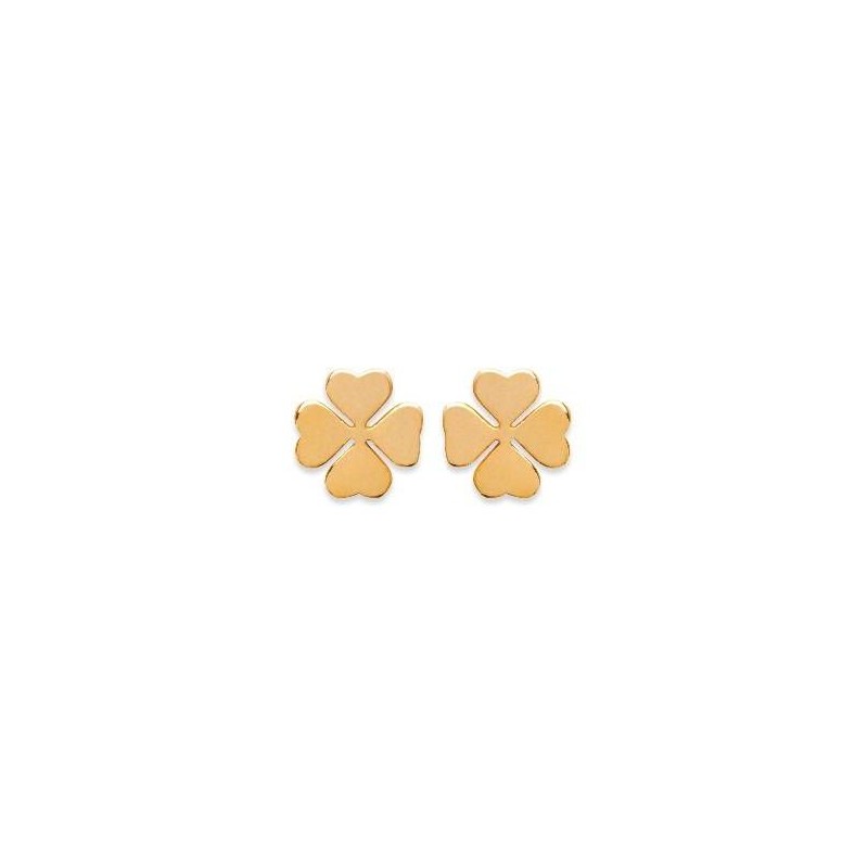 boucles d'oreilles femme & enfant en plaqué or - Trèfle - Lyn&Or Bijoux