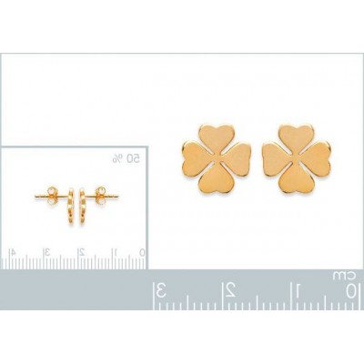 boucles d'oreilles plaqué or pour femme, Trèfle à quatre feuilles - Lyn&Or Bijoux