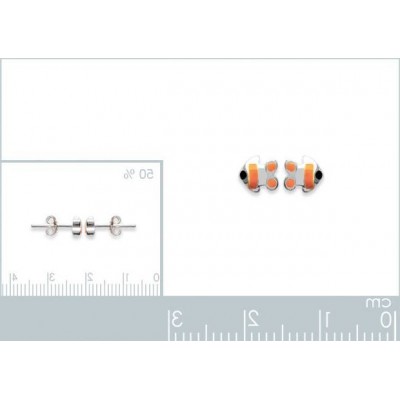 boucles d'oreilles poisson pour fille en argent 925 et émail - Lyn&Or Bijoux