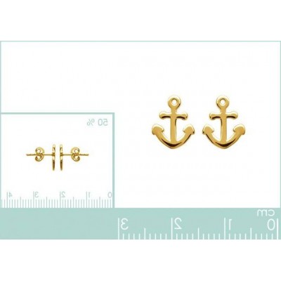 Boucles d'oreille en plaqué or avec Ancre marine - Lyn&Or Bijoux