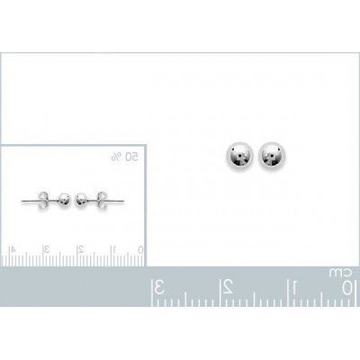 Perles d'en argent 925 boucles d'oreille puce, diamètre 4 mm - Lyn&Or Bijoux