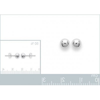Perles d'en argent 925 boucles d'oreille puce, diamètre 5 mm - Lyn&Or Bijoux