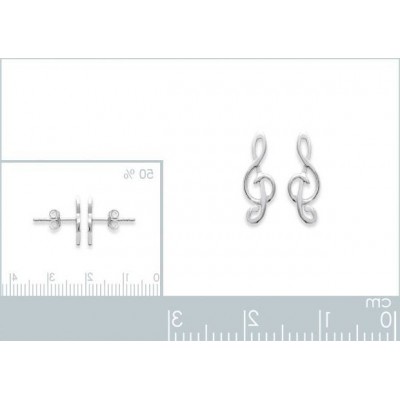 boucles d'oreilles en argent 925 millièmes pour femme, Clé - de - Sol - Lyn&Or Bijoux